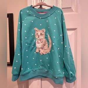 Furry Kitty Cat Polka Dot Sweatshirt 🐱